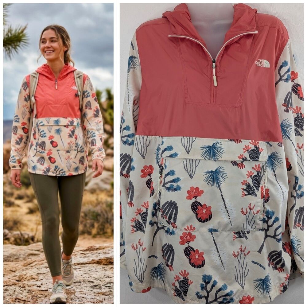 The North Face Large Joshua Tree Fanorak Womens Pullover Rain Jacket Lightweight